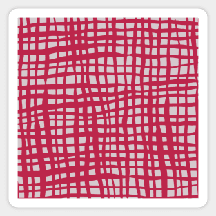 Retro grid pattern - viva magenta Sticker